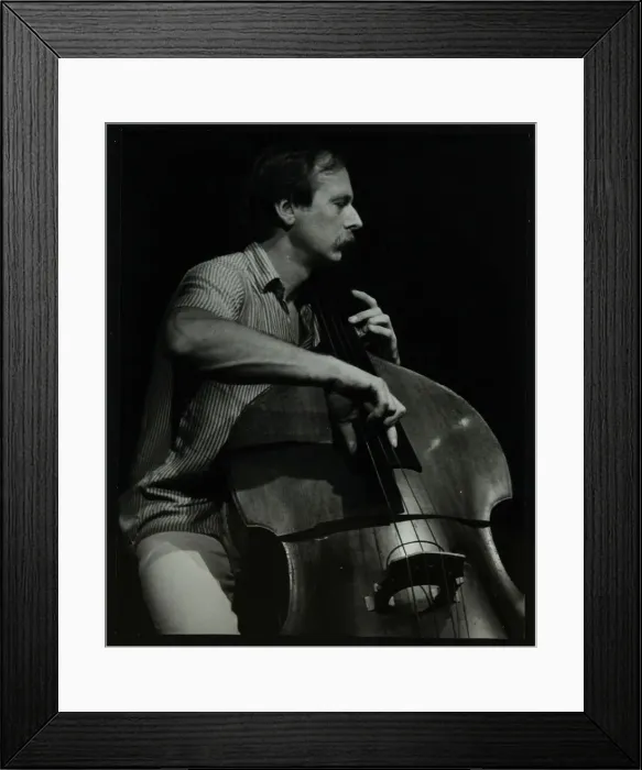 Framed Print : Bassist Paul Bridge playing at The Stables, Wavendon, Buckinghamshire