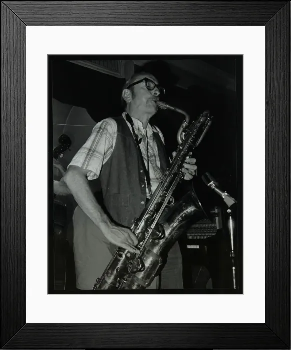 Framed Print : Baritone saxophonist Pepper Adams playing at the Red Lion, Hatfield, Hertfordshire, 20 August 1979 Framed Print : Baritone saxophonist Pepper Adams playing at the Red Lion, Hatfield, Hertfordshire, 20 August 1979