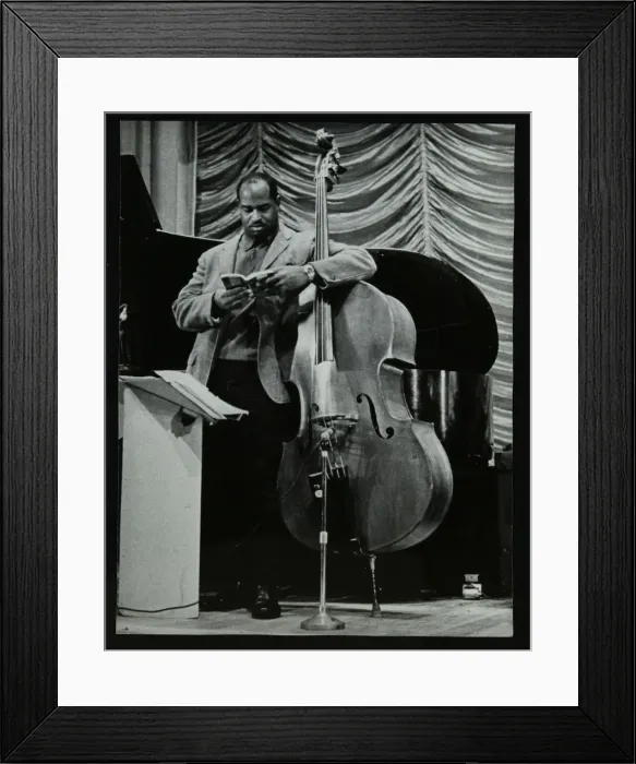 Framed Print : American double bassist Eddie Jones, Welwyn Garden City Cinema, Hertfordshire, 29 September 1967 Framed Print : American double bassist Eddie Jones, Welwyn Garden City Cinema, Hertfordshire, 29 September 1967