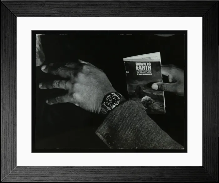 Framed Print : The hands and book of American double bassist Eddie Jones, Welwyn Garden City, Hertfordshire, 1967