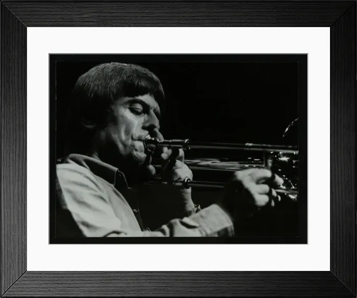 Framed Print : American trombonist Bill Watrous playing at the Forum Theatre, Hatfield, Hertfordshire, 1982 Framed Print : American trombonist Bill Watrous playing at the Forum Theatre, Hatfield, Hertfordshire, 1982
