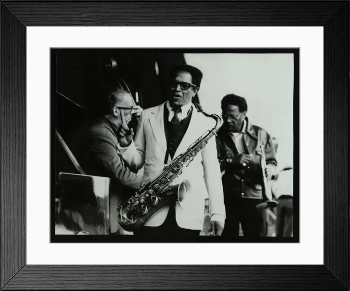 Framed Print : George Duvivier, Illinois Jacquet and Clark Terry at the Newport Jazz Festival, Middlesbrough, 1978 Framed Print : George Duvivier, Illinois Jacquet and Clark Terry at the Newport Jazz Festival, Middlesbrough, 1978