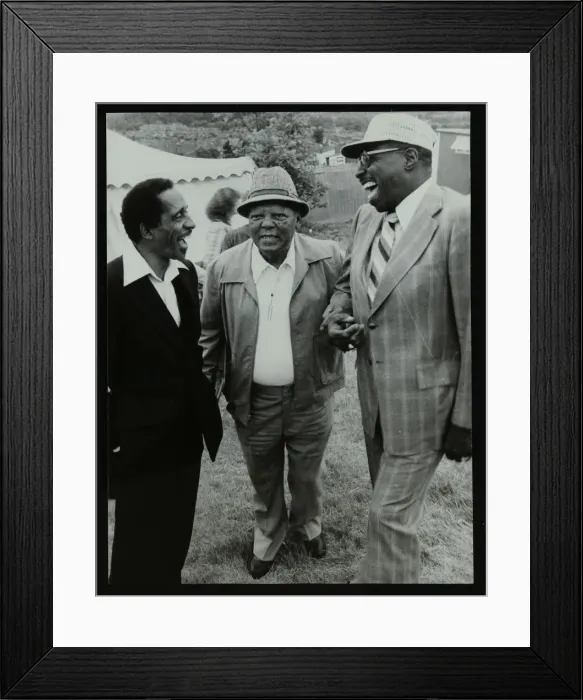 Framed Print : Milt Jackson, Budd Johnson and Major Holley at the Capital Radio Jazz Festival, London, 1979