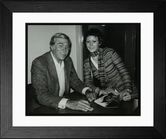 Framed Print : Howard Keel after his concert at the Forum Theatre, Hatfield, Hertfordshire, 14 May 1983 Framed Print : Howard Keel after his concert at the Forum Theatre, Hatfield, Hertfordshire, 14 May 1983