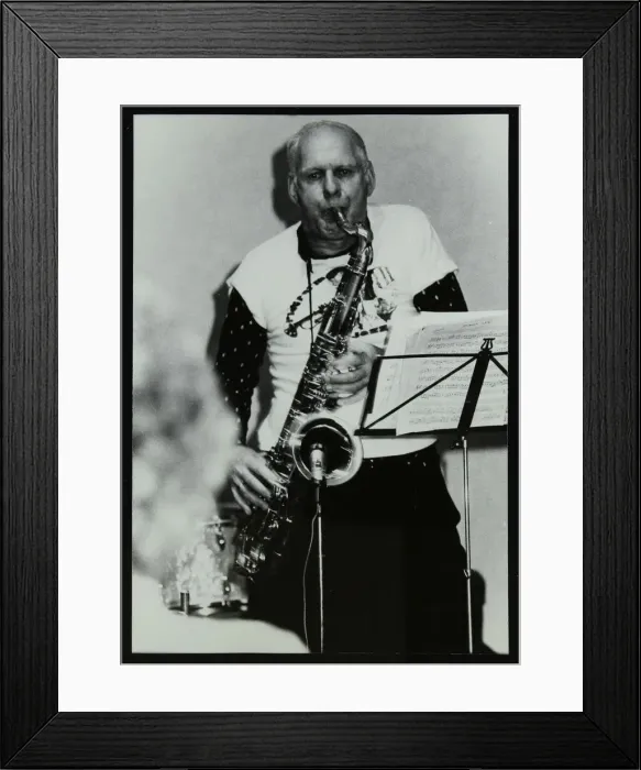 Framed Print : Saxophonist Don Rendell playing at Campus West, Welwyn Garden City, Hertfordshire, 1986 Framed Print : Saxophonist Don Rendell playing at Campus West, Welwyn Garden City, Hertfordshire, 1986