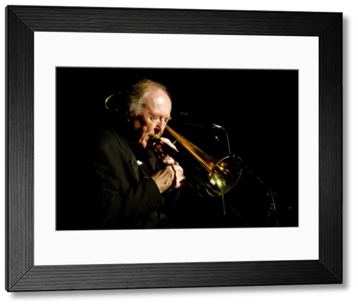 Framed Print : Chris Barber, Dorking Halls, Dorking, Surrey. Artist: Brian O Connor Framed Print : Chris Barber, Dorking Halls, Dorking, Surrey. Artist: Brian O Connor