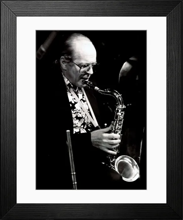 Framed Print : John Dankworth, Ronnie Scotts, London. Artist: Brian O Connor Framed Print : John Dankworth, Ronnie Scotts, London. Artist: Brian O Connor