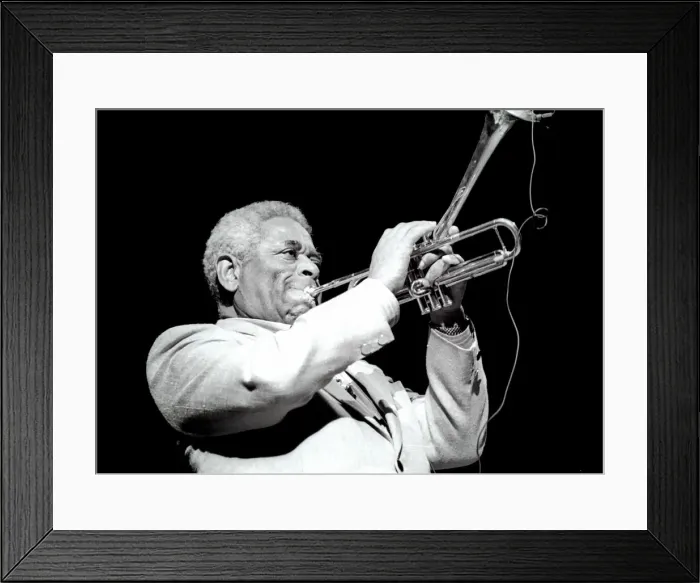 Framed Print : Gillespie Dizzy, Royal Festival Hall, London, July 1985. Artist: Brian O Connor Framed Print : Gillespie Dizzy, Royal Festival Hall, London, July 1985. Artist: Brian O Connor