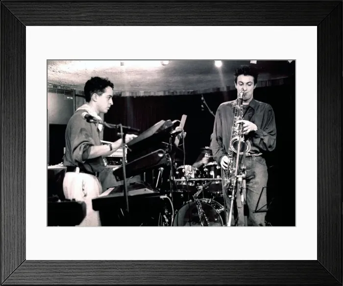 Framed Print : Jason Rebello and Dave O Higgins, Tenor Clef, 1991. Artist: Brian O Connor Framed Print : Jason Rebello and Dave O Higgins, Tenor Clef, 1991. Artist: Brian O Connor