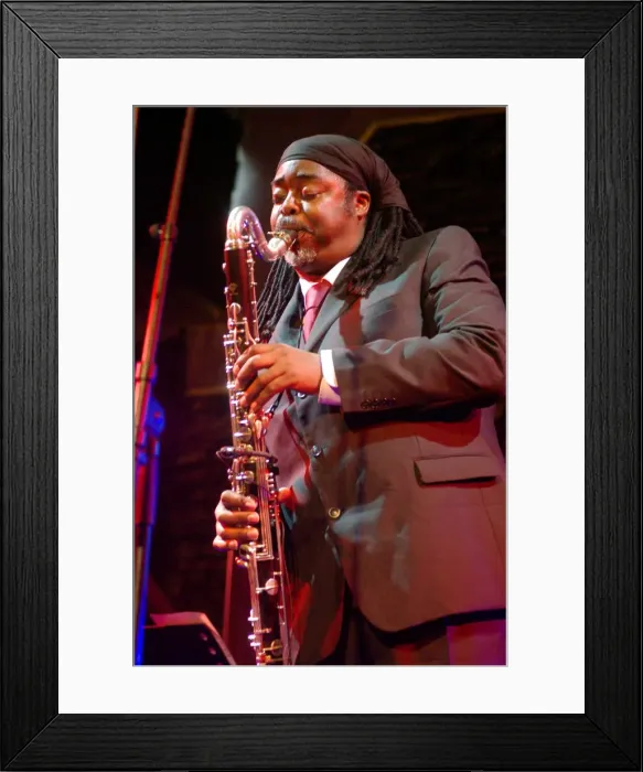 Framed Print : Courtney Pine, Brecon Jazz Festival, Powys, Wales, 2009. Artist: Brian O Connor