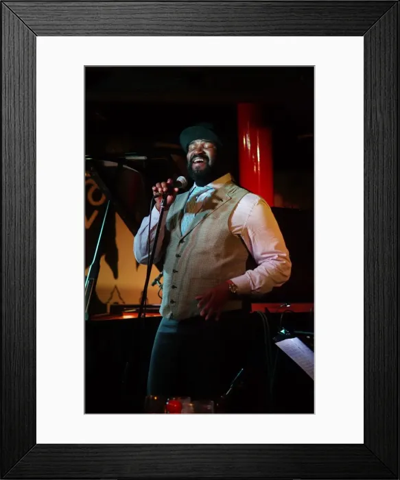 Framed Print : Gregory Porter, Pizza Express, Dean St, London, 2001. Artist: Brian O Connor Framed Print : Gregory Porter, Pizza Express, Dean St, London, 2001. Artist: Brian O Connor