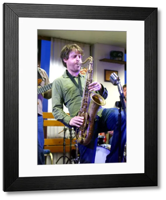 Framed Print : Ben Castle, saxophonist, Jazz Hastings, East Sussex. Artist: Brian O Connor Framed Print : Ben Castle, saxophonist, Jazz Hastings, East Sussex. Artist: Brian O Connor