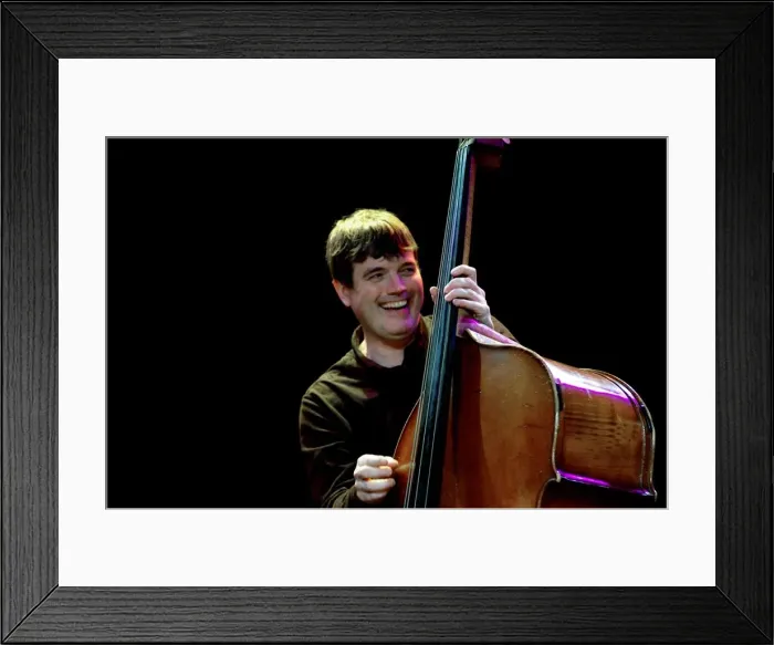 Framed Print : Andy Cleyndert, double bassist, The Under Ground, Eastbourne, East Sussex. Artist Framed Print : Andy Cleyndert, double bassist, The Under Ground, Eastbourne, East Sussex. Artist