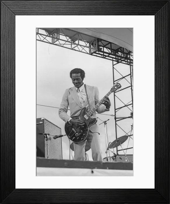 Framed Print : Chuck Berry, Capital Jazz, Alexandra Palace, London, 1979. Artist: Brian O Connor Framed Print : Chuck Berry, Capital Jazz, Alexandra Palace, London, 1979. Artist: Brian O Connor
