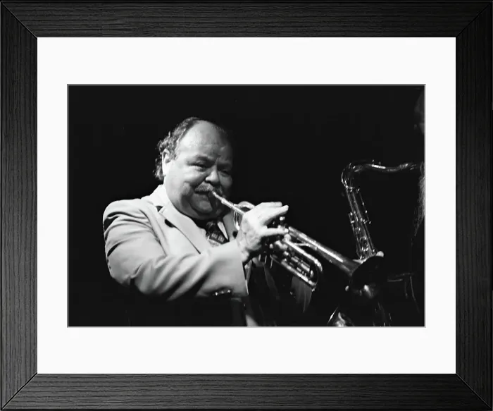 Framed Print : Billy Butterfield, Pizza Express, Dean St, London, 1981. Artist: Brian O Connor Framed Print : Billy Butterfield, Pizza Express, Dean St, London, 1981. Artist: Brian O Connor