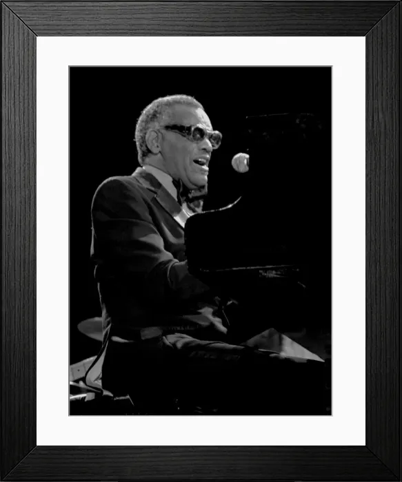 Framed Print : Ray Charles, Knebworth, 1982. Artist: Brian O Connor Framed Print : Ray Charles, Knebworth, 1982. Artist: Brian O Connor