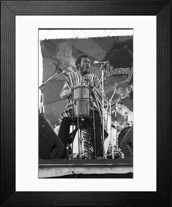 Framed Print : Jimmy Cliff, Capital Jazz, Knebworth, 1982. Artist: Brian O Connor Framed Print : Jimmy Cliff, Capital Jazz, Knebworth, 1982. Artist: Brian O Connor