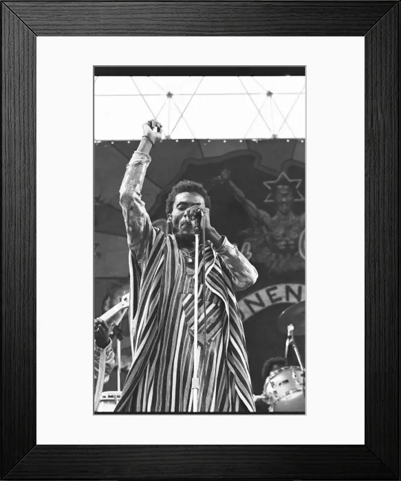 Framed Print : Jimmy Cliff, Capital Jazz, Knebworth, 1982. Artist: Brian O Connor Framed Print : Jimmy Cliff, Capital Jazz, Knebworth, 1982. Artist: Brian O Connor