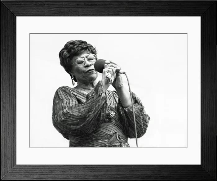 Framed Print : Ella Fitzgerald, Capital Jazz, Knebworth, 1981. Artist: Brian O Connor Framed Print : Ella Fitzgerald, Capital Jazz, Knebworth, 1981. Artist: Brian O Connor