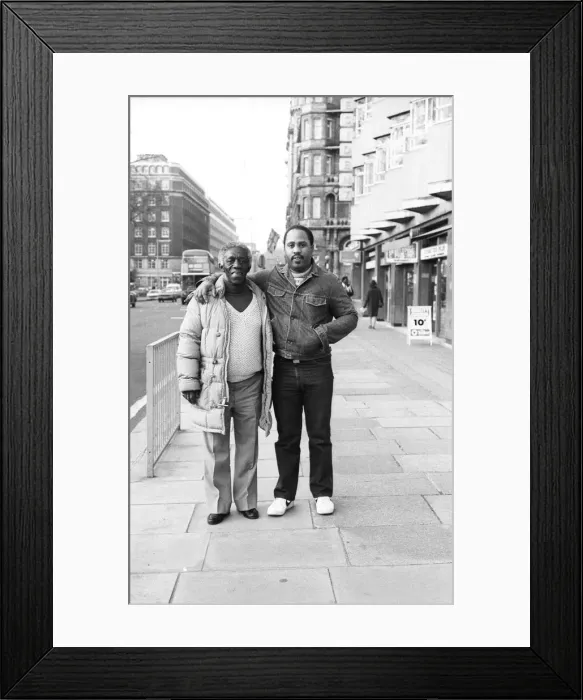 Framed Print : Art Blakey and Charles Famborough, London, 1983. Artist: Brian O Connor