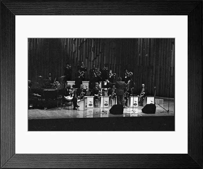Framed Print : Count Basie Orchestra and Frank Foster, Barbican, London, 1986. Artist: Brian O Connor Framed Print : Count Basie Orchestra and Frank Foster, Barbican, London, 1986. Artist: Brian O Connor
