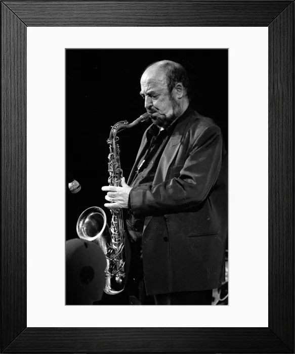 Framed Print : Danny Moss, jazz tenor saxophonist, Brecon, 2002. Artist: Brian O Connor Framed Print : Danny Moss, jazz tenor saxophonist, Brecon, 2002. Artist: Brian O Connor
