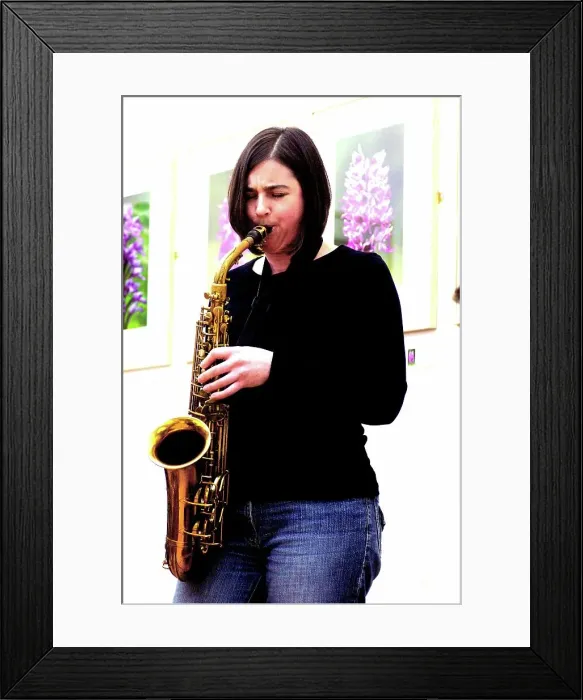 Framed Print : Allison Neale, alto saxophonist, Clocktower Cafe, Croydon, Surrey, 2008. Artist: Brian O Connor Framed Print : Allison Neale, alto saxophonist, Clocktower Cafe, Croydon, Surrey, 2008. Artist: Brian O Connor
