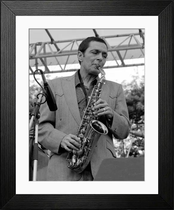 Framed Print : Art Pepper, American alto saxophonist and clarinetist, Capital Jazz, Knebworth, 1981 Framed Print : Art Pepper, American alto saxophonist and clarinetist, Capital Jazz, Knebworth, 1981