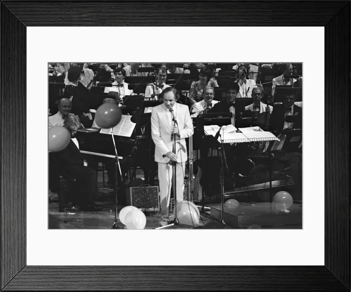 Framed Print : John Dankworth, Barbican, London, 1987. Artist: Brian O Connor Framed Print : John Dankworth, Barbican, London, 1987. Artist: Brian O Connor