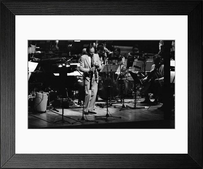 Framed Print : John Dankworth, Barbican, London, 1988. Artist: Brian O Connor Framed Print : John Dankworth, Barbican, London, 1988. Artist: Brian O Connor