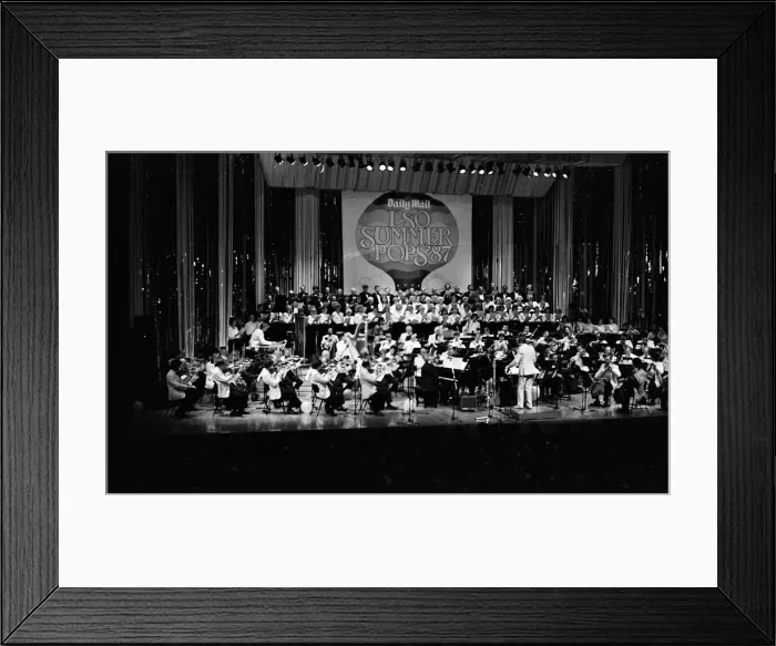 Framed Print : John Dankworth, LSO, Barbican, London, 1987. Artist: Brian O Connor Framed Print : John Dankworth, LSO, Barbican, London, 1987. Artist: Brian O Connor