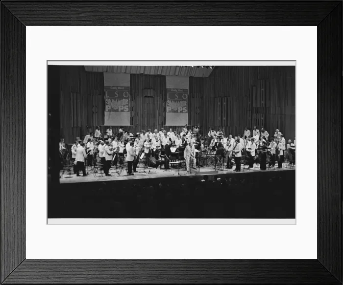 Framed Print : Johnny Dankworth and London Symphony Orchestra, Barbican, London, 1986. Artist: Brian O Connor