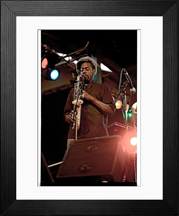Framed Print : Soweto Kinch, Brecon, 2005. Artists: Brian O Connor, Soweto Kinch Framed Print : Soweto Kinch, Brecon, 2005. Artists: Brian O Connor, Soweto Kinch