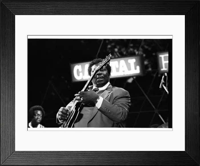 Framed Print : B. B. King, Capital Jazz, Knebworth, 1982. Artist: Brian O Connor Framed Print : B. B. King, Capital Jazz, Knebworth, 1982. Artist: Brian O Connor