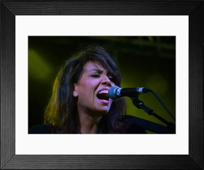 Framed Print : Chloe Charles, Love Supreme Jazz Festival, Glynde Place, East Sussex, 2014. Artist: Brian O Connor