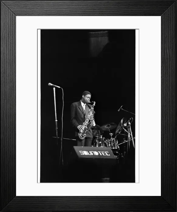 Framed Print : Courtney Pine, Fairfield Halls, Croydon, 1987. Artist: Brian O Connor Framed Print : Courtney Pine, Fairfield Halls, Croydon, 1987. Artist: Brian O Connor
