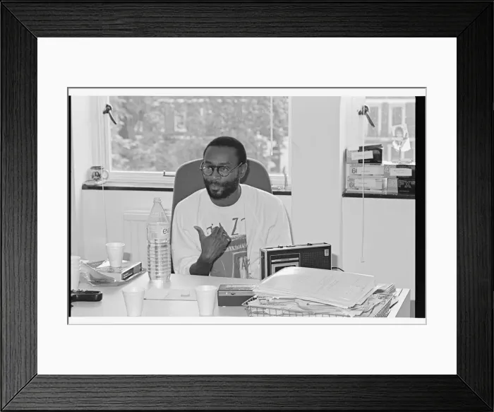 Framed Print : Bobby McFerrin, EMI, London, 1988. Artist: Brian O Connor Framed Print : Bobby McFerrin, EMI, London, 1988. Artist: Brian O Connor