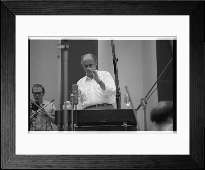 Framed Print : Henry Mancini, CTS Studios, Wembley, London, 1990. Artist: Brian O Connor Framed Print : Henry Mancini, CTS Studios, Wembley, London, 1990. Artist: Brian O Connor