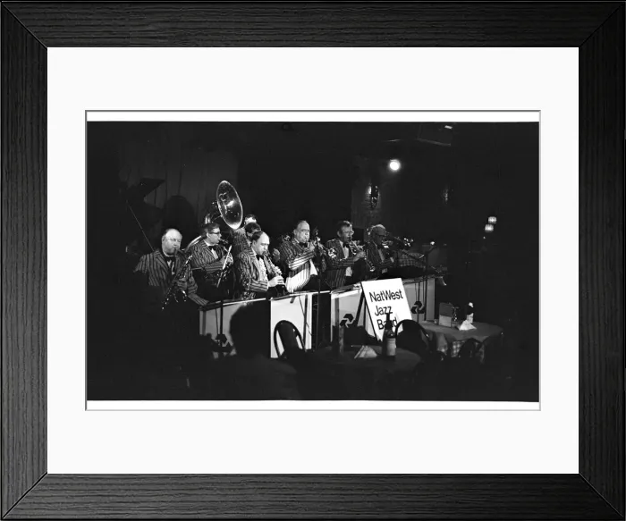 Framed Print : NatWest Jazz Band, Ronnie Scotts, Soho, London, 1987. Artist: Brian O Connor Framed Print : NatWest Jazz Band, Ronnie Scotts, Soho, London, 1987. Artist: Brian O Connor