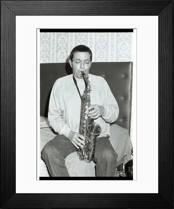 Framed Print : Art Pepper, London, 1979. Artist: Brian O Connor Framed Print : Art Pepper, London, 1979. Artist: Brian O Connor