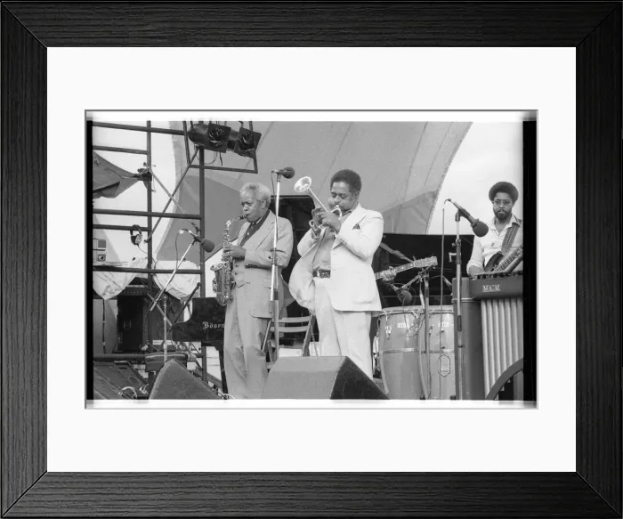 Framed Print : Sonny Stitt and Dizzy Gillespie, Capital Jazz, 1979. Artist: Brian O Connor