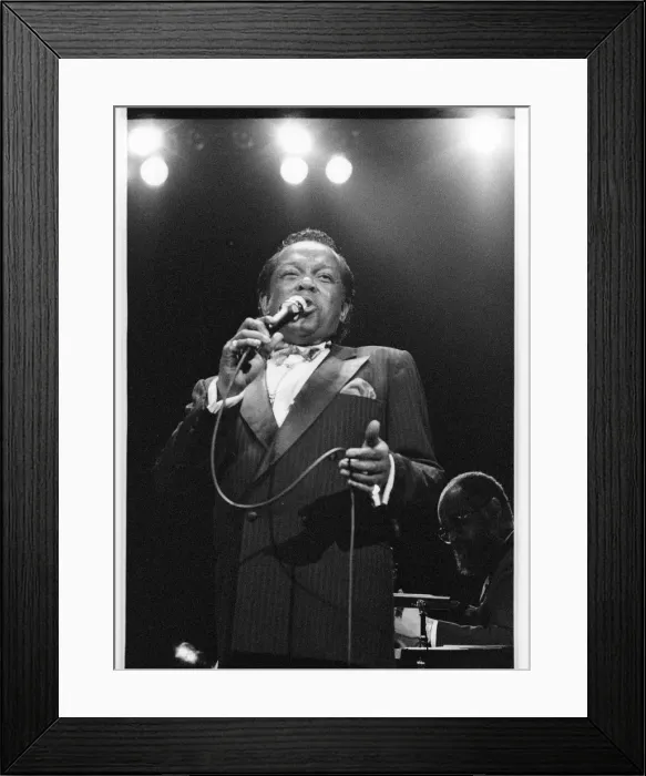 Framed Print : Lou Rawls, Royal Albert Hall, 1990. Artist: Brian O Connor Framed Print : Lou Rawls, Royal Albert Hall, 1990. Artist: Brian O Connor