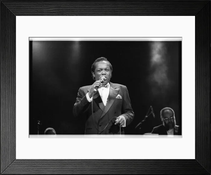 Framed Print : Lou Rawls, Royal Albert Hall, 1990. Artist: Brian O Connor Framed Print : Lou Rawls, Royal Albert Hall, 1990. Artist: Brian O Connor