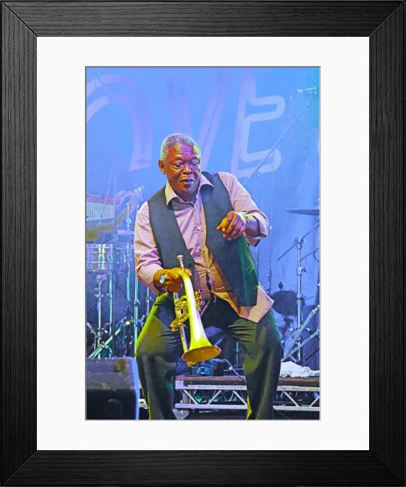Framed Print : Hugh Masekela, Love Supreme Jazz Festival, Glynde Place, East Sussex, 2015. Artist: Brian O Connor Framed Print : Hugh Masekela, Love Supreme Jazz Festival, Glynde Place, East Sussex, 2015. Artist: Brian O Connor