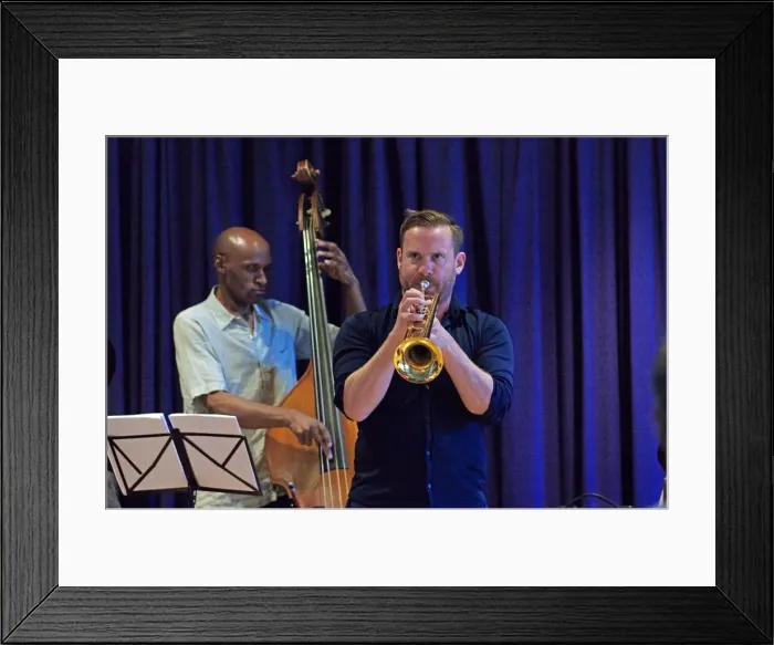 Framed Print : Quentin Collins and Larry Bartley, Watermill Jazz Club, Dorking, Surrey, 2015. Artist Framed Print : Quentin Collins and Larry Bartley, Watermill Jazz Club, Dorking, Surrey, 2015. Artist