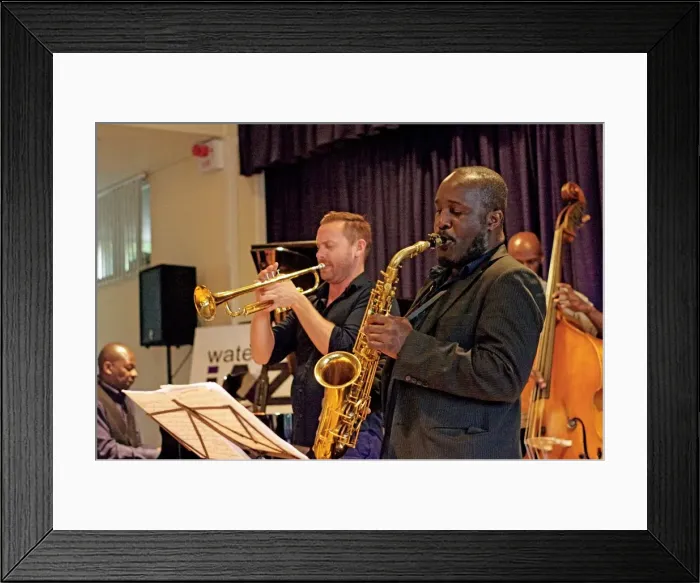 Framed Print : Tony Kofi and Quentin Collins, Watermill Jazz Club, Dorking, Surrey, 2015. Artist: Brian O Connor Framed Print : Tony Kofi and Quentin Collins, Watermill Jazz Club, Dorking, Surrey, 2015. Artist: Brian O Connor