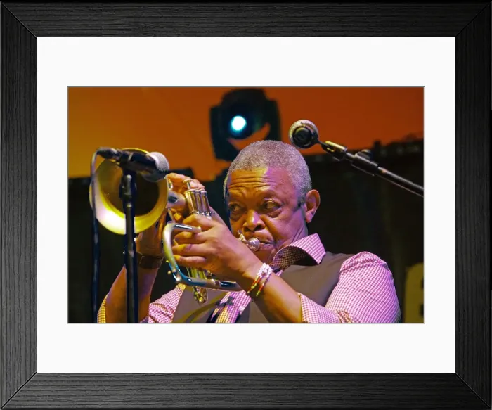 Framed Print : Hugh Masekela, Love Supreme Jazz Festival, Glynde Place, East Sussex, 2015. Artist: Brian O Connor Framed Print : Hugh Masekela, Love Supreme Jazz Festival, Glynde Place, East Sussex, 2015. Artist: Brian O Connor