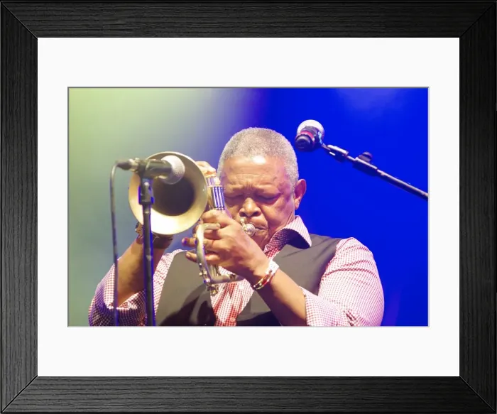Framed Print : Hugh Masekela, Love Supreme Jazz Festival, Glynde Place, East Sussex, 2015. Artist: Brian O Connor Framed Print : Hugh Masekela, Love Supreme Jazz Festival, Glynde Place, East Sussex, 2015. Artist: Brian O Connor