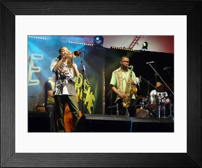 Framed Print : Theo Croker and Irwin Hall, Love Supreme Jazz Festival, Glynde Place, East Sussex, 2015