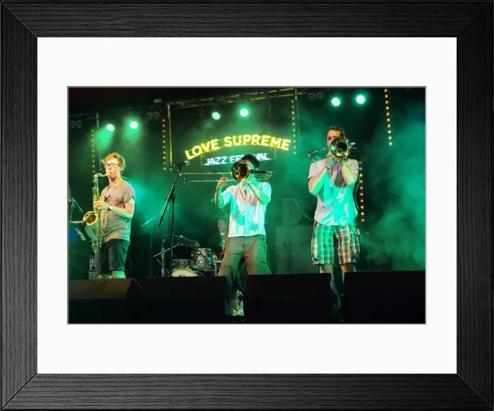 Framed Print : Tom Green, Alex Hitchcock and Vij Prakash, Love Supreme Jazz Festival, Glynde Place Framed Print : Tom Green, Alex Hitchcock and Vij Prakash, Love Supreme Jazz Festival, Glynde Place